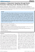 Cover page: Inhibition of Myostatin Signaling through Notch Activation following Acute Resistance Exercise