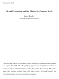 Cover page: Brand Perceptions and the Market for Common Stock, forthcoming, Journal of Financial and Quantitative