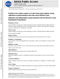 Cover page: Evidence for surface water ice in the lunar polar regions using reflectance measurements from the Lunar Orbiter Laser Altimeter and temperature measurements from the Diviner Lunar Radiometer Experiment