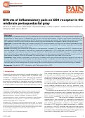 Cover page: Effects of inflammatory pain on CB1 receptor in the midbrain periaqueductal gray