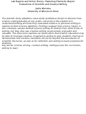 Cover page: Lab Reports and Horror Stories: Leveraging Chemistry Majors’ Writing Interests for Student Engagement and Retention