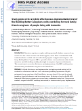 Cover page: Study protocol for a hybrid effectiveness-implementation trial of the Building Better Caregivers online workshop for rural family/friend caregivers of people living with dementia