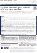 Cover page: Key factors for national spread and scale-up of an eConsult innovation