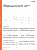 Cover page: Inhibition of the mitochondrial pyruvate carrier protects from excitotoxic neuronal death