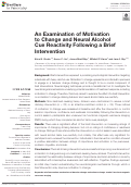 Cover page: An Examination of Motivation to Change and Neural Alcohol Cue Reactivity Following a Brief Intervention