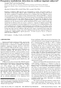 Cover page: Frequency modulation detection in cochlear implant subjects