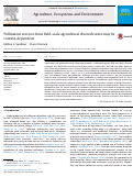 Cover page: Pollination services from field-scale agricultural diversification may be context-dependent