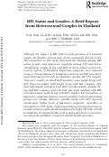 Cover page: HIV Status and Gender: A Brief Report from Heterosexual Couples in Thailand