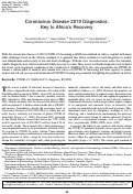 Cover page: Coronavirus Disease 2019 Diagnostics: Key to Africa's Recovery