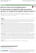 Cover page: Biomass traits and candidate genes for bioenergy revealed through association genetics in coppiced European Populus nigra (L.)