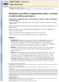 Cover page: Navigating non-positivity in neighbourhood studies: an analysis of collective efficacy and violence