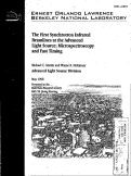 Cover page: The First Synchrotron Infrared Beamlines at the Advanced Light Source: Microspectroscopy and Fast Timing