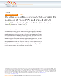 Cover page: The disease resistance protein SNC1 represses the biogenesis of microRNAs and phased siRNAs.