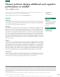 Cover page: Dietary patterns during adulthood and cognitive performance in midlife: The CARDIA study