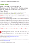 Cover page: Role of Sex in the Association of Socioeconomic Status With Cardiovascular Health in Black Americans: The Jackson Heart Study.