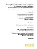 Cover page: Pursuing Energy-Efficient Behavior in a Regulatory Environment: Motivating Policymakers, Program Administrators, and Program Implementers