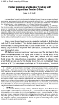 Cover page: Insider Signaling and Insider Trading with Repurchase Tender Offers
