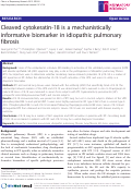 Cover page: Cleaved cytokeratin-18 is a mechanistically informative biomarker in idiopathic pulmonary fibrosis