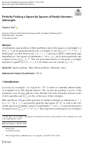 Cover page: Perfectly Packing a Square by Squares of Nearly Harmonic Sidelength.