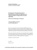 Cover page: Development of Performance-Based Specifications for Efficient Deployment of Advanced Public Transportation Systems (EDAPTS)