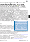 Cover page: Accurate positioning of functional residues with robotics-inspired computational protein design