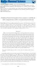 Cover page: Delphinid brain development from neonate to adulthood with comparisons to other cetaceans and artiodactyls