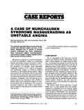 Cover page: A case of Munchausen syndrome masquerading as unstable angina.