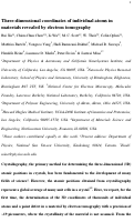 Cover page: Three-dimensional coordinates of individual atoms in materials revealed by electron tomography