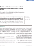 Cover page: Geminin deletion in mouse oocytes results in impaired embryo development and reduced fertility