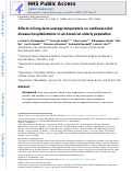 Cover page: Effects of long-term average temperature on cardiovascular disease hospitalizations in an American elderly population.