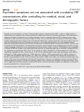 Cover page: Psychiatric symptoms are not associated with circulating CRP concentrations after controlling for medical, social, and demographic factors