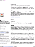 Cover page: Spectrum of malignancies among the population of adults living with HIV infection in China: A nationwide follow-up study, 2008–2011