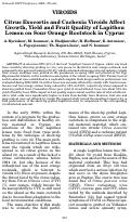 Cover page: Citrus Exocortis and Cachexia Viroids Affect Growth, Yield and Fruit Quality of Lapithou Lemon on Sour Orange Rootstock in Cyprus