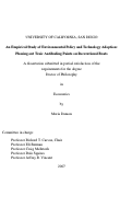 Cover page: An empirical study of environmental policy and technology adoption : phasing out toxic antifouling paints on recreational boats