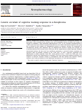 Cover page: Genetic correlate of cognitive training response in schizophrenia