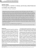 Cover page: Neurocognitive correlates of obesity and obesity-related behaviors in children and adolescents