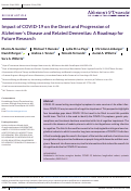 Cover page: Impact of COVID‐19 on the Onset and Progression of Alzheimer's Disease and Related Dementias: A Roadmap for Future Research