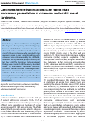 Cover page: Carcinoma hemorrhagiectoides: case report of an uncommon presentation of cutaneous metastatic breast carcinoma.