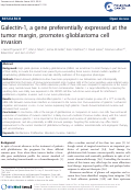 Cover page: Galectin-1, a gene preferentially expressed at the tumor margin, promotes glioblastoma cell invasion