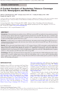 Cover page: A Content Analysis of Smokeless Tobacco Coverage in U.S. Newspapers and News Wires