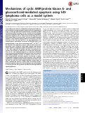 Cover page: Mechanisms of cyclic AMP/protein kinase A- and glucocorticoid-mediated apoptosis using S49 lymphoma cells as a model system.