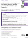 Cover page: A state-of-the-art review and guidelines for tumor treating fields treatment planning and patient follow-up in glioblastoma