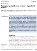 Cover page: Coenzyme Q10 deficiencies: pathways in yeast and humans