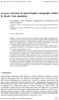 Cover page: Accuracy and noise in optical Doppler tomography studied by Monte Carlo simulation