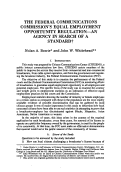 Cover page: The Federal Communications Commission's Equal Employment Opportunity Regulation - An Agency in Search of a Standard