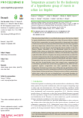 Cover page: Temperature accounts for the biodiversity of a hyperdiverse group of insects in urban Los Angeles