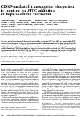 Cover page: CDK9-mediated transcription elongation is required for MYC addiction in hepatocellular carcinoma