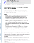 Cover page: Episodic memory functions in first episode psychosis and clinical high risk individuals