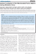 Cover page: Nuclear Localization of the Mitochondrial Factor HIGD1A during Metabolic Stress