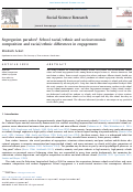 Cover page: Segregation paradox? School racial/ethnic and socioeconomic composition and racial/ethnic differences in engagement.